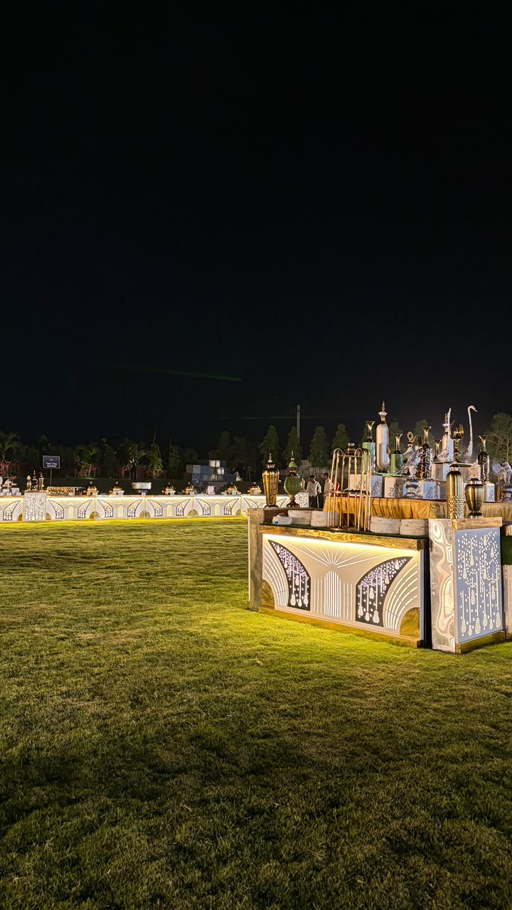 Illuminated buffet installations across the Grand Lawn